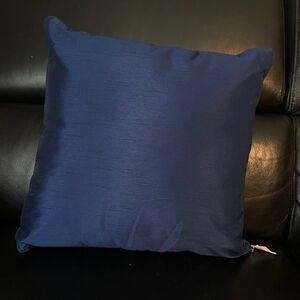 Millano Collection Faux Silk Navy Decorative Cushion Navy 18" X 18"